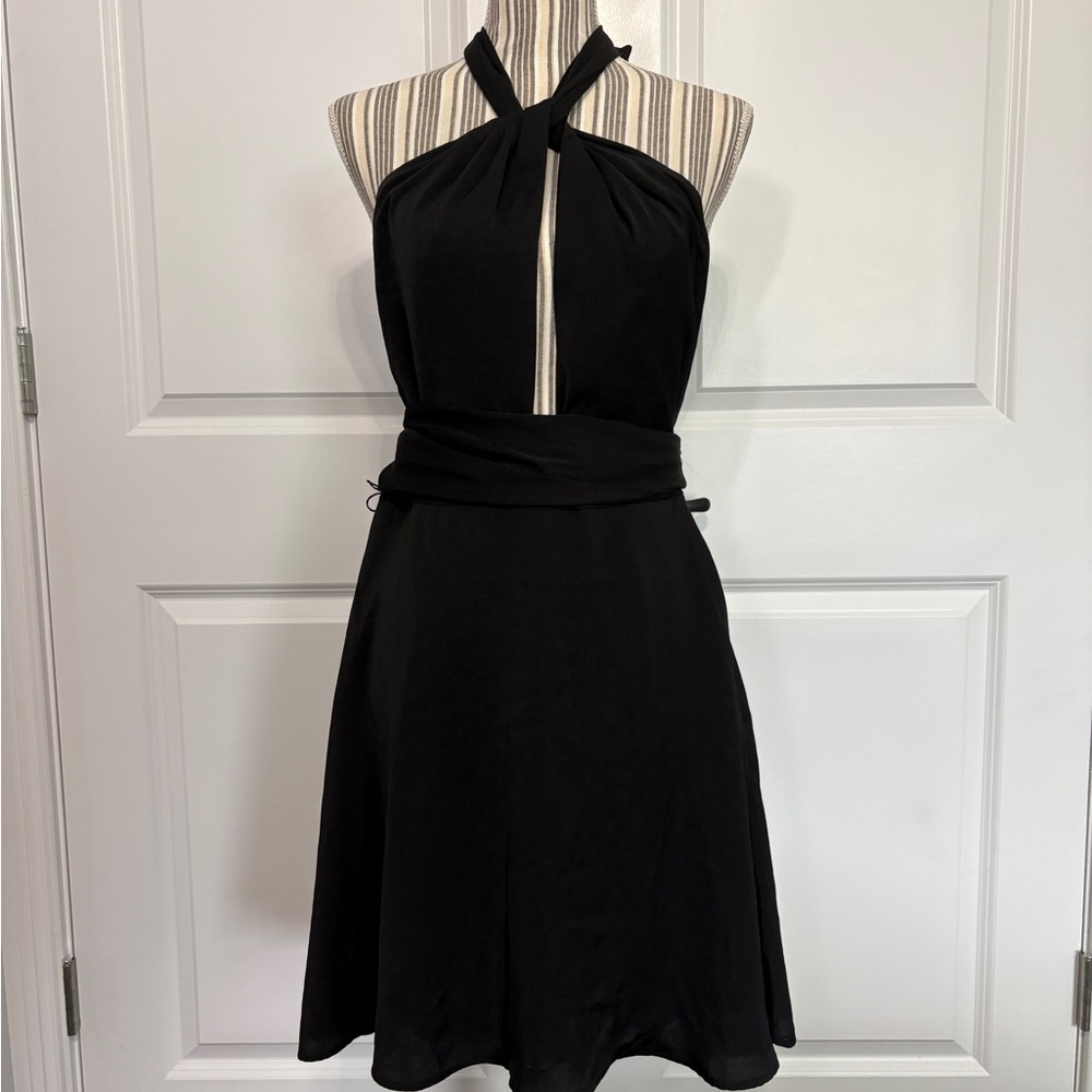 Elegant Black Halter Dress